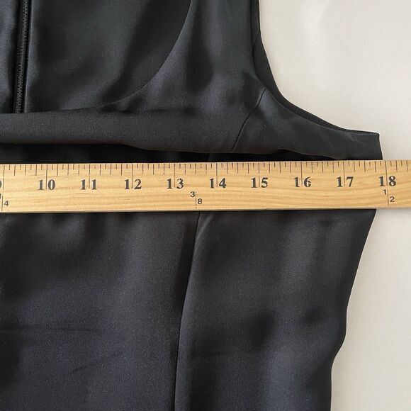 Loft Black Silk Dress Size 6 White Dotted Ribbon Sleeveless Casual Feminine - Picture 8 of 11